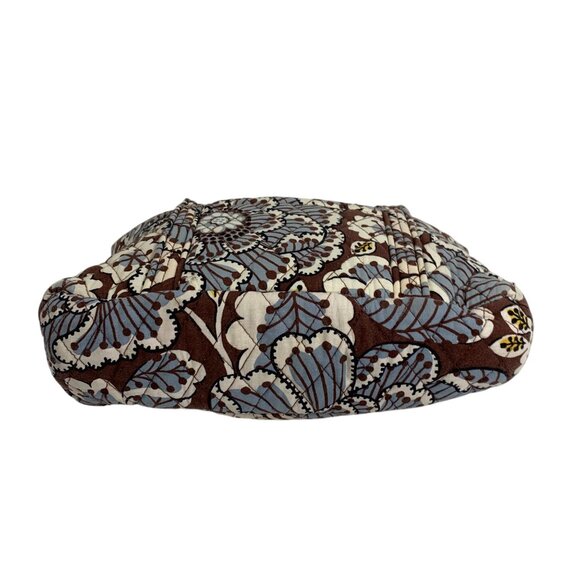 Vera Bradley Slate Blooms Brown/Blue Floral Cotton Quilted Zip Tote Shoulder Bag - Picture 6 of 10